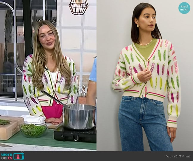 Rachel Antonoff Ana Printed Cardigan worn by Skiler Bouchard on Today