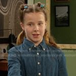 Rachel’s belted denim shirtdress on Days of our Lives