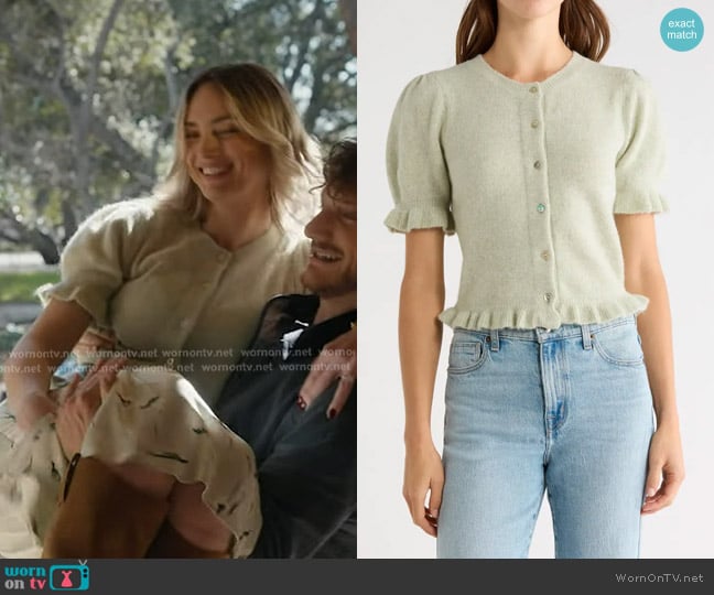 Rails Lora Short Sleeve Cardigan in Julep worn by Tia (Bayley Corman) on 9-1-1