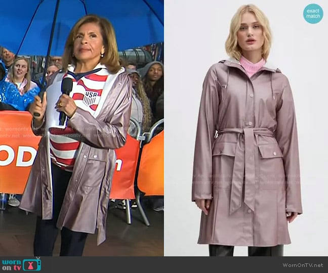 Rains Curve Jacket W3 in Violet worn by Hoda Kotb on Today