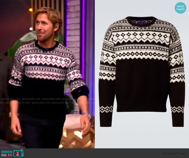 Ralph Lauren Intarsia cashmere sweater worn by Ryan Gosling on The View