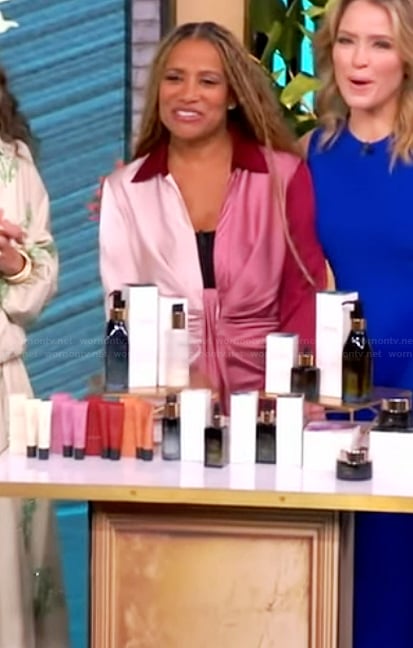 Rebecca Khan’s pink two-tone jumpsuit on The View