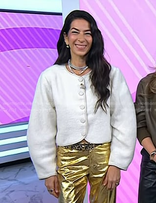 Rebecca Minkoff’s cream cropped jacket on Today