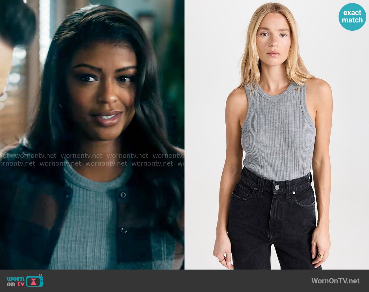 Recto Wool Blend Ribbed Sleveless Top worn by Daphne (Javicia Leslie) on High Potential