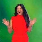 Lisa Chun’s red tie front dress on Tamron Hall Show