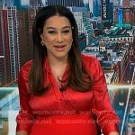 Morgan's red chain print satin shirt on NBC News Daily