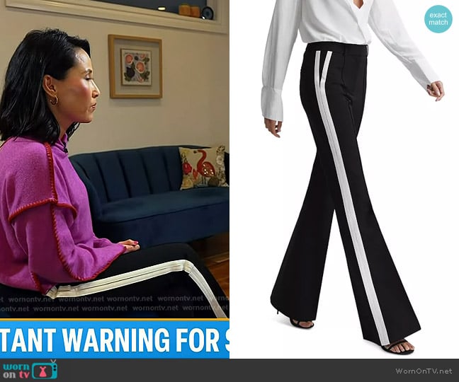 Reiss Amie Side Stripe Flare Trousers worn by Vicky Nguyen on Today
