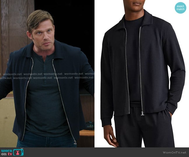 Reiss Hudson Overshirt in Navy worn by Atticus Lincoln (Chris Carmack) on Greys Anatomy
