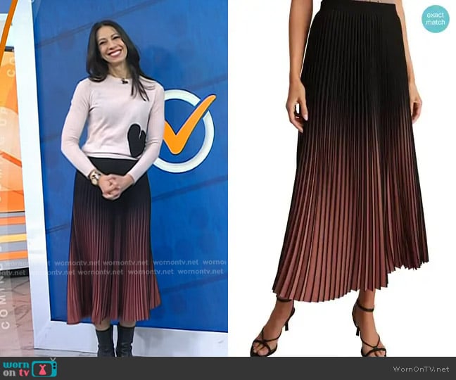 Reiss Marlie Ombré Pleated Skirt worn by Dr. Natalie Azar on Today
