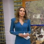 Rhiannon’s blue ribbed button front knit dress on Good Morning America