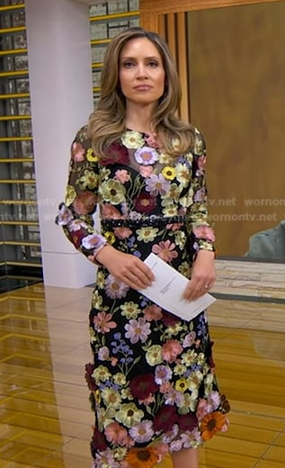 Rhiannon floral embellished mesh dress on Good Morning America