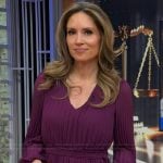 Rhiannon’s purple tie waist dress on Good Morning America
