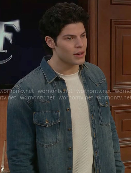 RJ’s denim shirt on The Bold and the Beautiful