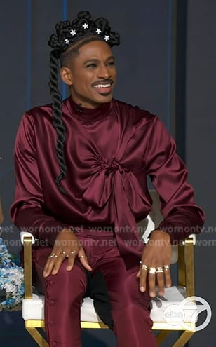 Robert Hartwell’s black velvet embellished loafers on Good Morning America