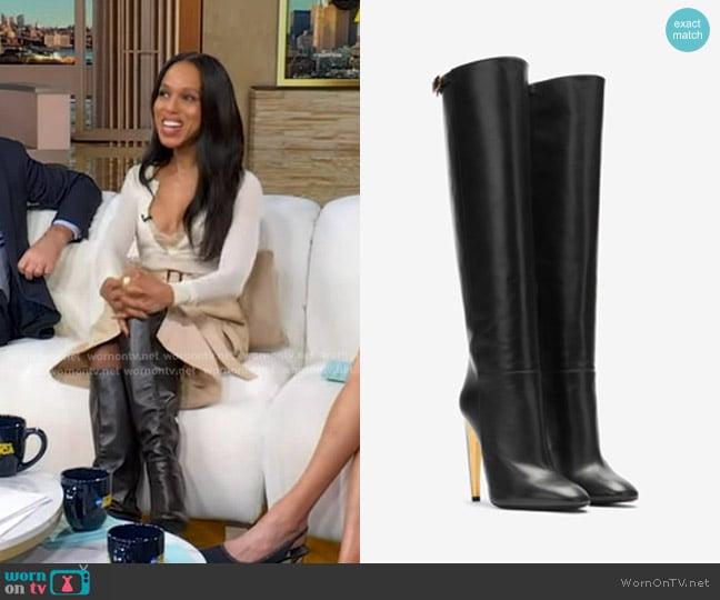 Kerry Washington’s black leather boots on GMA
