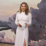 Ginger’s white embroidered top and skirt on Good Morning America