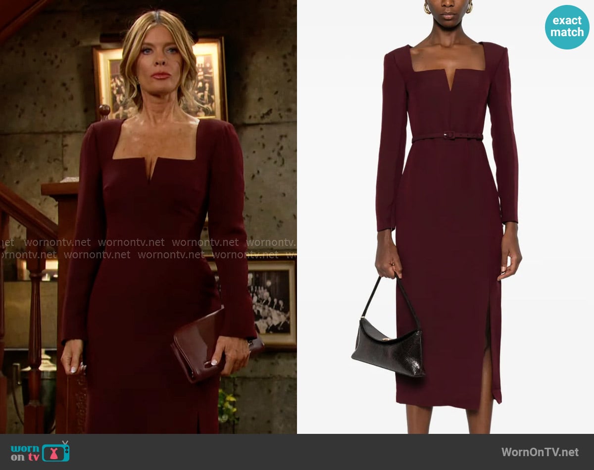 Roland Mouret Square-neck Belted Dress worn by Phyllis Summers (Michelle Stafford) on The Young and the Restless