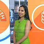 Dr. Roshini Raj’s green ruched front dress on Today