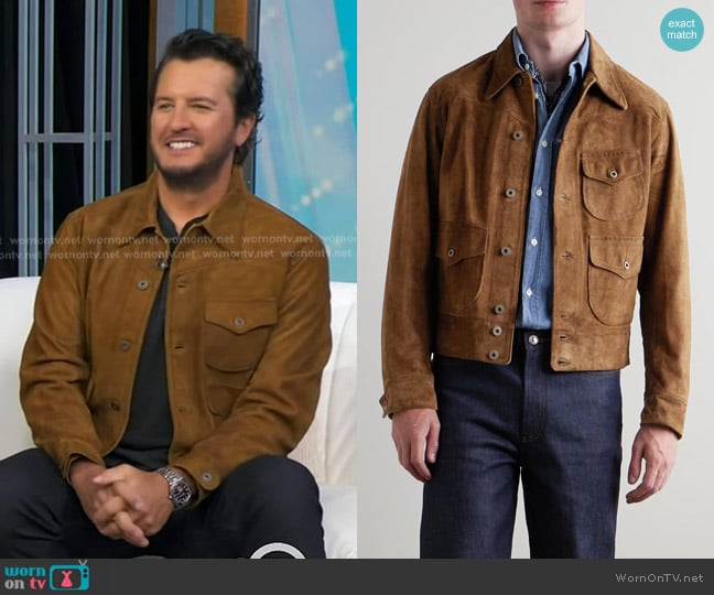 RRL Suede Jacket in Brown worn by Luke Bryan on Good Morning America