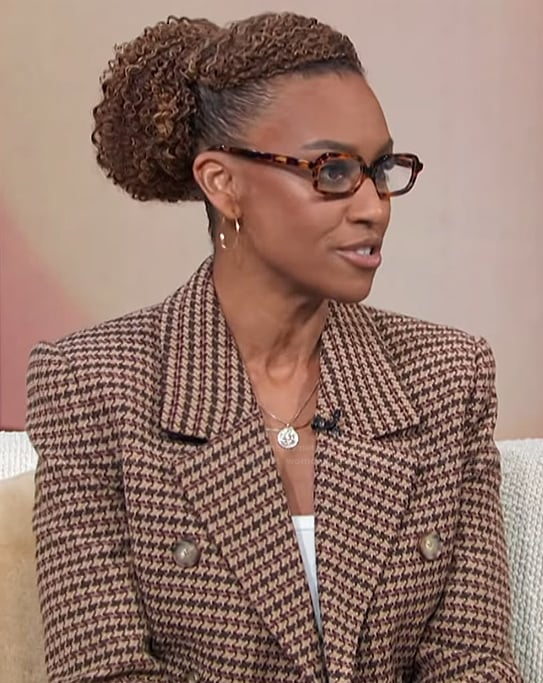 Ryan Michelle’s houndstooth blazer on Access Hollywood