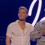 Ryan’s white embroidered linen shirt on American Idol