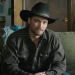 Kayce's black denim western shirt on Marshals