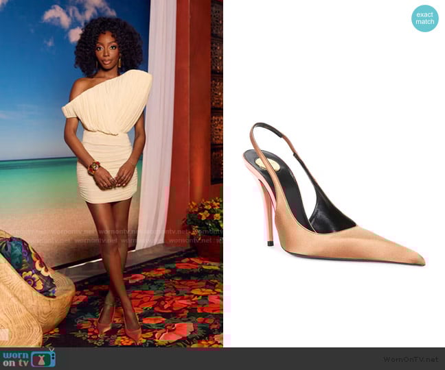 Saint Laurent Deroche Slingback Pump worn by Venita Aspen on Southern Charm