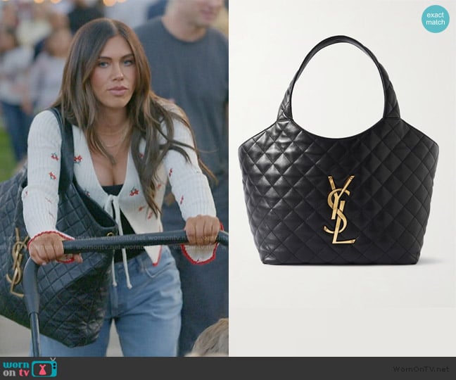 Saint Laurent Icare medium quilted leather tote worn by Jessi Ngatikaura on The Secret Lives of Mormon Wives