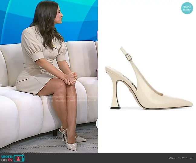 Sam Edelman Odette Pointed Toe Slingback Pump in Modern Ivory worn by Angie Lassman on Today