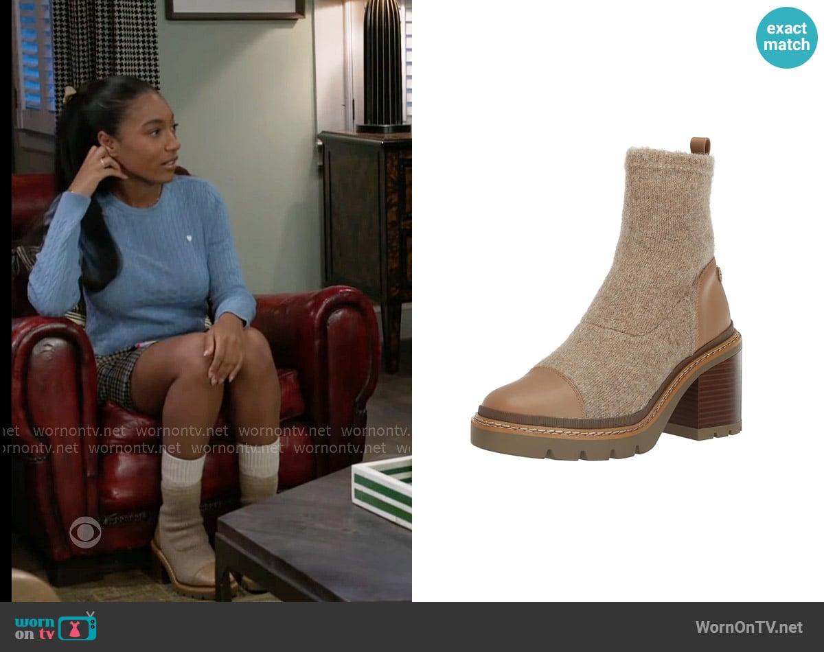 Sam Edelman Rozanna Boot worn by Samantha Richardson (Najah Jackson) on Beyond the Gates