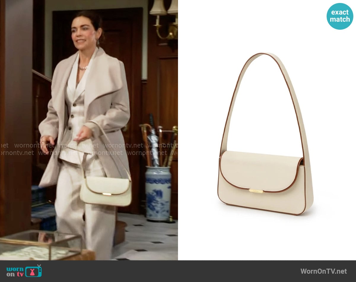 Sancia Zamora Bag in Ivory worn by Victoria Newman (Amelia Heinle) on The Young and the Restless