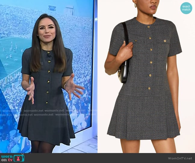 Sandro Mini Pleated Dress With Removable Collar worn by Kaylee Hartung on Today