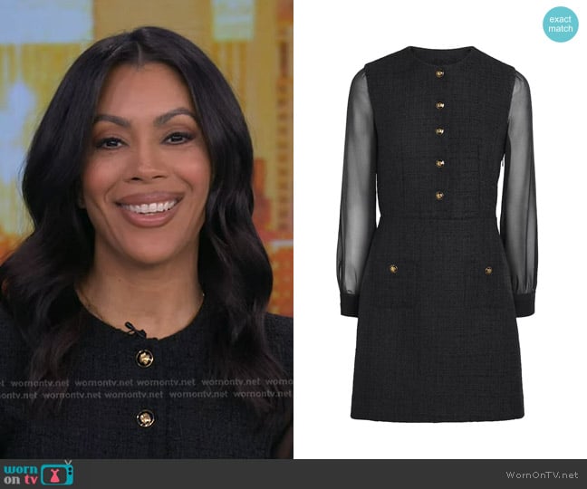 Sandro Tweed Mini Dress worn by Shirleen Allicot on Good Morning America