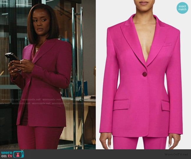 Santorelli Nelli Single-Button Stretch Wool Blazer worn by Olympia (Skye P. Marshall) on Matlock