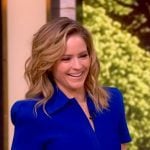 Sara's blue collared short sleeve midi dress on The View