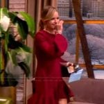 Sara’s burgundy ruffle hem dress on The View