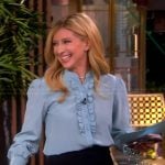 Sara Eisen’s blue ruffle front blouse on The View