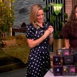 Sara’s blue polka dot print dress on The View