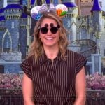 Sara’s brown tie front striped dress on The View