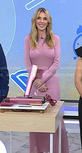 Sarah Eggenberger’s pink knit maxi dress on Today