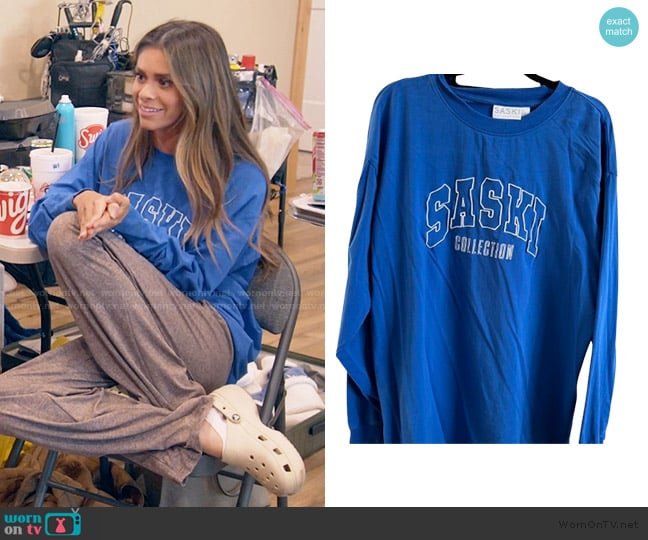 Saski Blue Sweatshirt worn by Taylor Frankie Paul on The Secret Lives of Mormon Wives