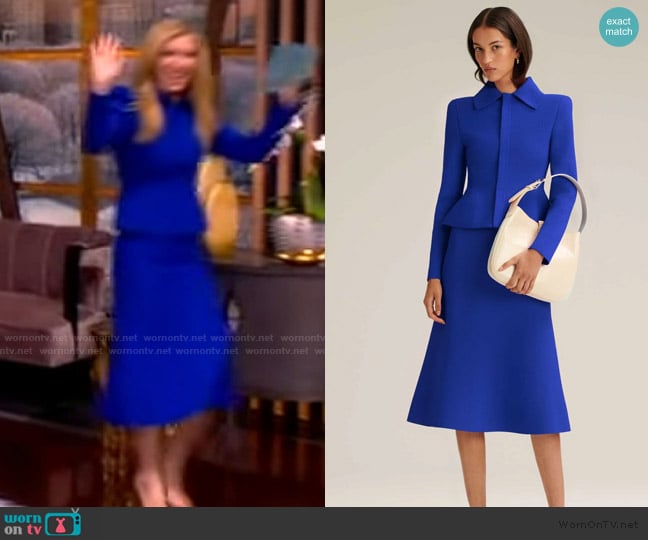 Scanlan Theodore Crepe Knit Soft Hem Skirt - royal worn by Sara Eisen on The View