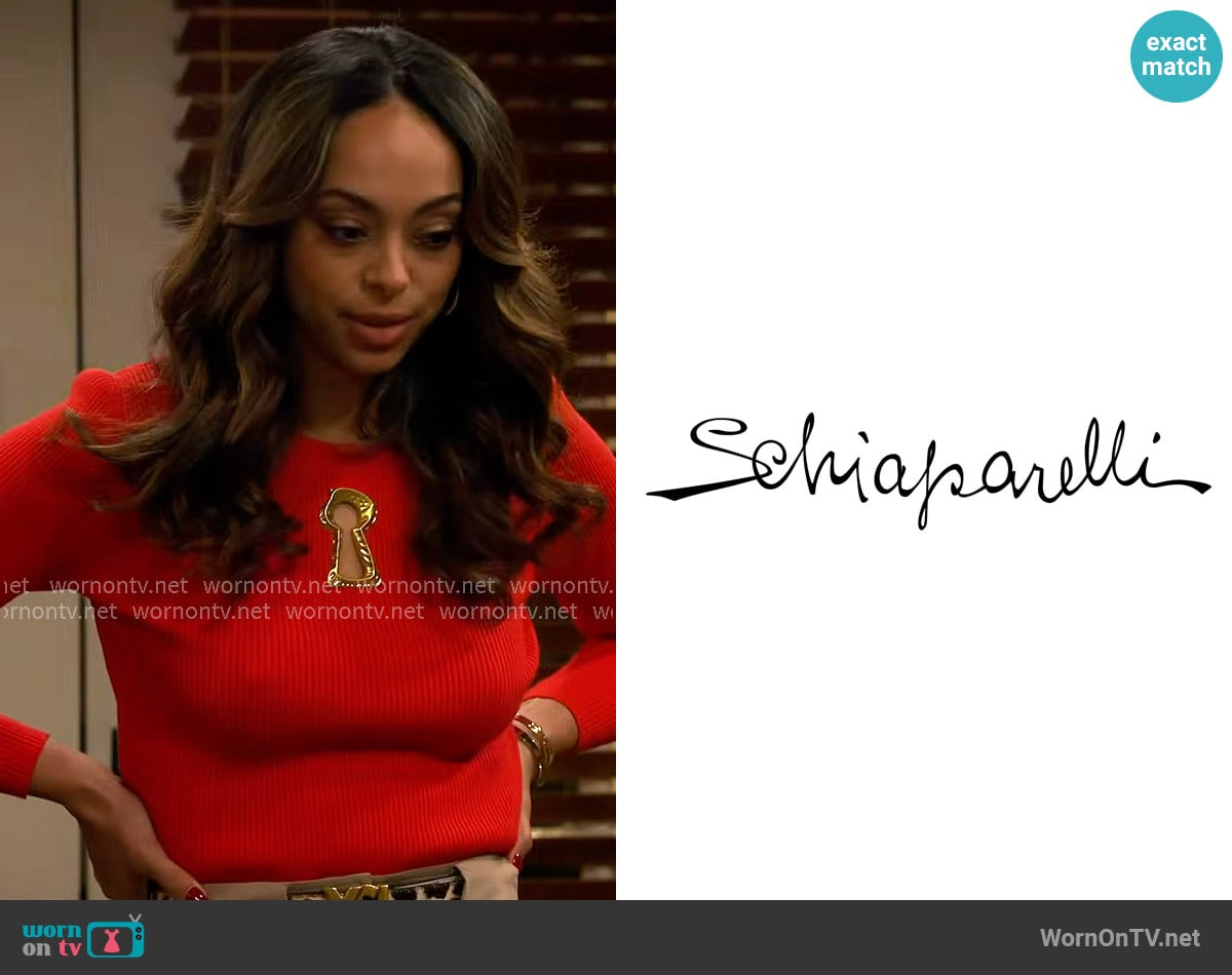 Schiaparelli Keyhole Jumper worn by Mercedes (Amber Stevens West) on The Neighborhood