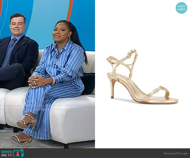 Sheinelle’s gold strappy heel sandals on Today