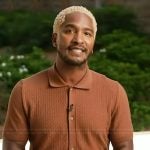 Scott's brown short sleeve cardigan on Access Hollywood