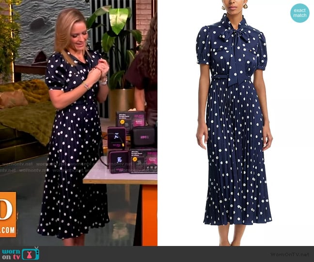 Sara’s blue polka dot print dress on The View
