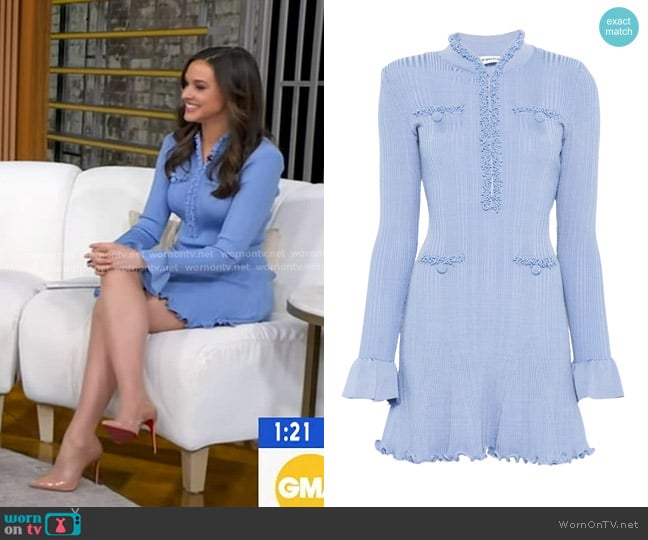 Self Portrait Ruffled Minidress worn by Hanna Battah on Good Morning America