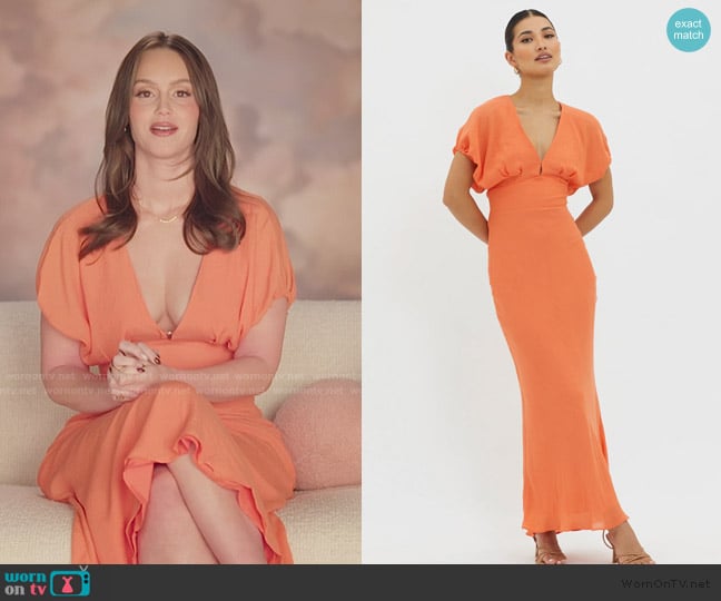 Selfie Leslie Dare To Live V-Neck Maxi Dress Orange worn by Mikayla Matthews on The Secret Lives of Mormon Wives