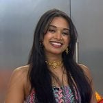 Priyanka Naik’s sequined strapless top and pants on Today