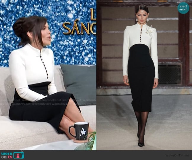 Sergio Hudson 2026 Fall Collection worn by Lauren Sanchez Bezos on Access Hollywood